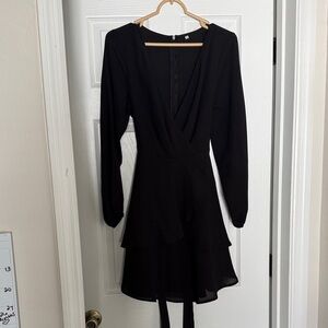 Elegant Black Long Sleeve Dress